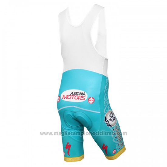 2016 Abbigliamento Ciclismo Astana Azzurro Manica Corta e Salopette